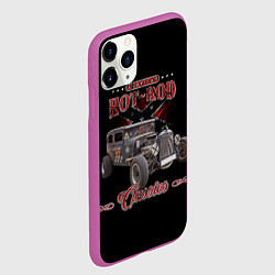 Чехол iPhone 11 Pro матовый Классический хот-род в rat стиле, цвет: 3D-фиолетовый — фото 2