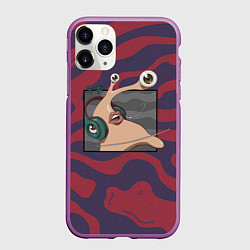 Чехол iPhone 11 Pro матовый Правая рука Шиничи - Паразит: Учение о жизни, цвет: 3D-фиолетовый