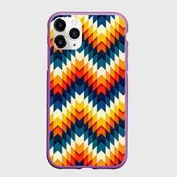 Чехол iPhone 11 Pro матовый Этнический орнамент афро, цвет: 3D-фиолетовый