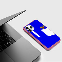 Чехол iPhone 11 Pro матовый Россия спортивный стиль, цвет: 3D-малиновый — фото 2