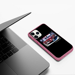 Чехол iPhone 11 Pro матовый Ford Mustang кабриолет модель 1967 года, цвет: 3D-малиновый — фото 2