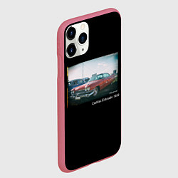 Чехол iPhone 11 Pro матовый Ретро автомобиль Cadillac Eldorado 1959 года, цвет: 3D-малиновый — фото 2