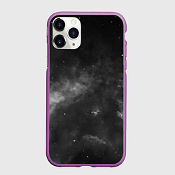 Чехол iPhone 11 Pro матовый Монохромный космос, цвет: 3D-фиолетовый