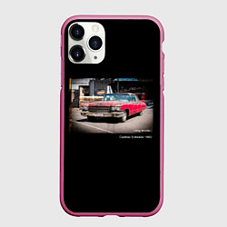 Чехол iPhone 11 Pro матовый Ретро автомобиль Cadillac Eldorado 1960 года, цвет: 3D-малиновый
