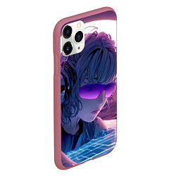 Чехол iPhone 11 Pro матовый Honkai Star Rail Silver Wolf, цвет: 3D-малиновый — фото 2