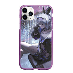 Чехол iPhone 11 Pro матовый Honkai Star Rail Silver Wolf, цвет: 3D-фиолетовый