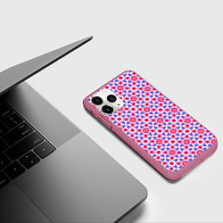 Чехол iPhone 11 Pro матовый Потрясающий узор батик, цвет: 3D-малиновый — фото 2
