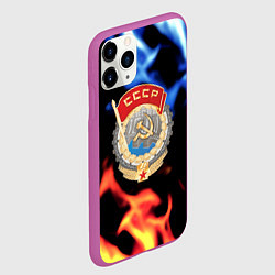 Чехол iPhone 11 Pro матовый СССР битва огней, цвет: 3D-фиолетовый — фото 2