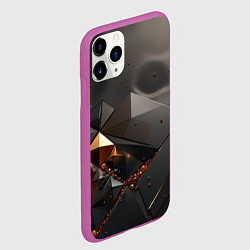 Чехол iPhone 11 Pro матовый Треугольный абстрактный объект, цвет: 3D-фиолетовый — фото 2