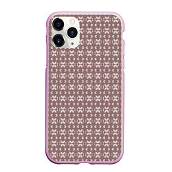 Чехол iPhone 11 Pro матовый Лепестки на кофейном, цвет: 3D-розовый