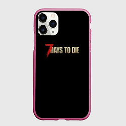 Чехол iPhone 11 Pro матовый 7 days to die logo, цвет: 3D-малиновый