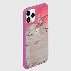 Чехол iPhone 11 Pro матовый Старая стена с краской, цвет: 3D-фиолетовый — фото 2