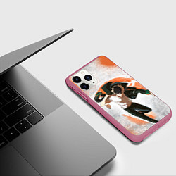 Чехол iPhone 11 Pro матовый Ветролом - Харука, цвет: 3D-малиновый — фото 2