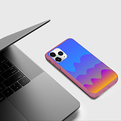 Чехол iPhone 11 Pro матовый Волнистые линии с эффектом, цвет: 3D-малиновый — фото 2
