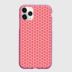 Чехол iPhone 11 Pro матовый Паттерн розочки, цвет: 3D-малиновый