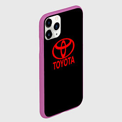 Чехол iPhone 11 Pro матовый Toyota red logo, цвет: 3D-фиолетовый — фото 2