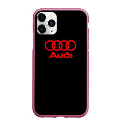 Чехол iPhone 11 Pro матовый Audi red logo, цвет: 3D-малиновый