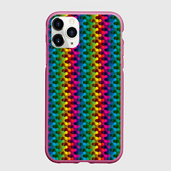 Чехол iPhone 11 Pro матовый Радужный разноцветный узор