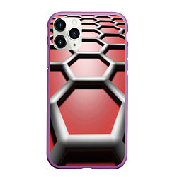 Чехол iPhone 11 Pro матовый Броня робота, цвет: 3D-фиолетовый