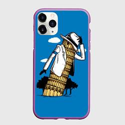 Чехол iPhone 11 Pro матовый Пизанская башня - Майкл Джексон, цвет: 3D-фиолетовый