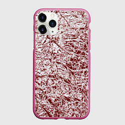 Чехол iPhone 11 Pro матовый Линогравюра, цвет: 3D-малиновый
