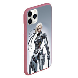 Чехол iPhone 11 Pro матовый Barbie - cyber warrior, цвет: 3D-малиновый — фото 2