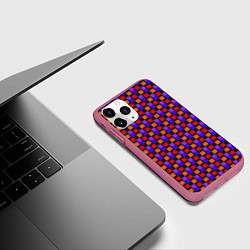 Чехол iPhone 11 Pro матовый Игровой тетрис, цвет: 3D-малиновый — фото 2