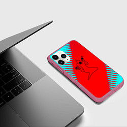 Чехол iPhone 11 Pro матовый Kizaru abstract rap, цвет: 3D-малиновый — фото 2