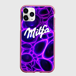Чехол iPhone 11 Pro матовый Milfa прикольная надпись, цвет: 3D-малиновый