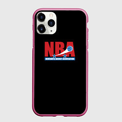 Чехол iPhone 11 Pro матовый NBA sport basketball, цвет: 3D-малиновый