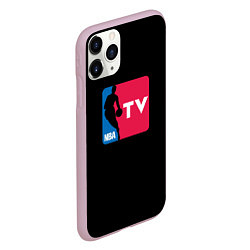 Чехол iPhone 11 Pro матовый NBA tv logo, цвет: 3D-розовый — фото 2