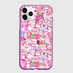 Чехол iPhone 11 Pro матовый Стикеры вконтакте собака, цвет: 3D-фиолетовый