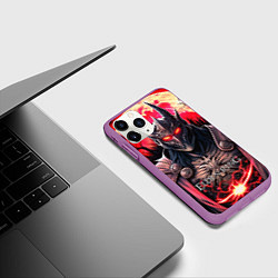Чехол iPhone 11 Pro матовый Elden Ring персонаж темный рыцарь, цвет: 3D-фиолетовый — фото 2