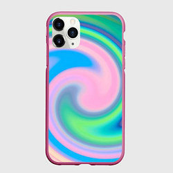 Чехол iPhone 11 Pro матовый Абстракция спиральная, цвет: 3D-малиновый