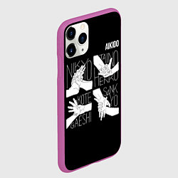 Чехол iPhone 11 Pro матовый Айкидо - техника захвата кисти руки, цвет: 3D-фиолетовый — фото 2