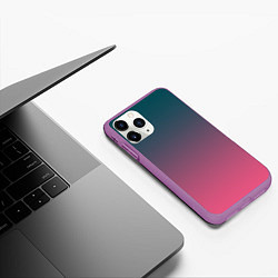 Чехол iPhone 11 Pro матовый Абстрактный градиент, цвет: 3D-фиолетовый — фото 2