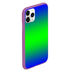 Чехол iPhone 11 Pro матовый Зелёный градиент текстура, цвет: 3D-фиолетовый — фото 2