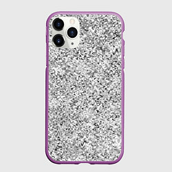 Чехол iPhone 11 Pro матовый Серебряная абстракция, цвет: 3D-фиолетовый