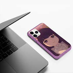 Чехол iPhone 11 Pro матовый Sousou no Frieren Ферн cute face, цвет: 3D-фиолетовый — фото 2