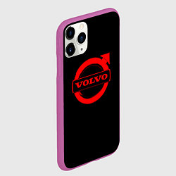 Чехол iPhone 11 Pro матовый Volvo red logo auto, цвет: 3D-фиолетовый — фото 2