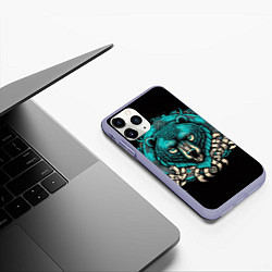 Чехол iPhone 11 Pro матовый Голова медведя в славянском стиле, цвет: 3D-светло-сиреневый — фото 2