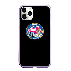 Чехол iPhone 11 Pro матовый NASA usa logo, цвет: 3D-светло-сиреневый