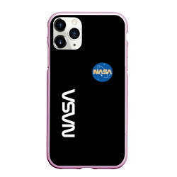 Чехол iPhone 11 Pro матовый NASA logo usa space, цвет: 3D-розовый