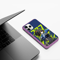 Чехол iPhone 11 Pro матовый Zhu Yuan - Zenless Zone Zero, цвет: 3D-фиолетовый — фото 2