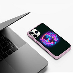 Чехол iPhone 11 Pro матовый Neon Bart Simpson - cyberpunk fantasy, цвет: 3D-розовый — фото 2