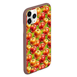 Чехол iPhone 11 Pro матовый Вкусные яблоки паттерн, цвет: 3D-коричневый — фото 2