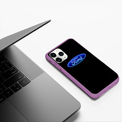 Чехол iPhone 11 Pro матовый Ford neon steel, цвет: 3D-фиолетовый — фото 2