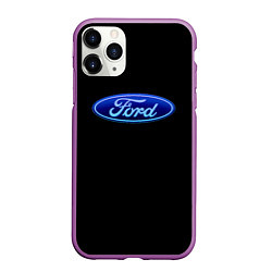 Чехол iPhone 11 Pro матовый Ford neon steel, цвет: 3D-фиолетовый