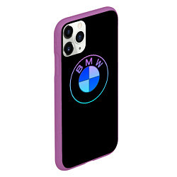 Чехол iPhone 11 Pro матовый BMW neon logo, цвет: 3D-фиолетовый — фото 2