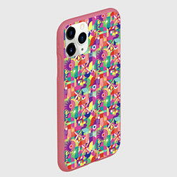Чехол iPhone 11 Pro матовый Звезды и другие геометрические фигуры, цвет: 3D-малиновый — фото 2